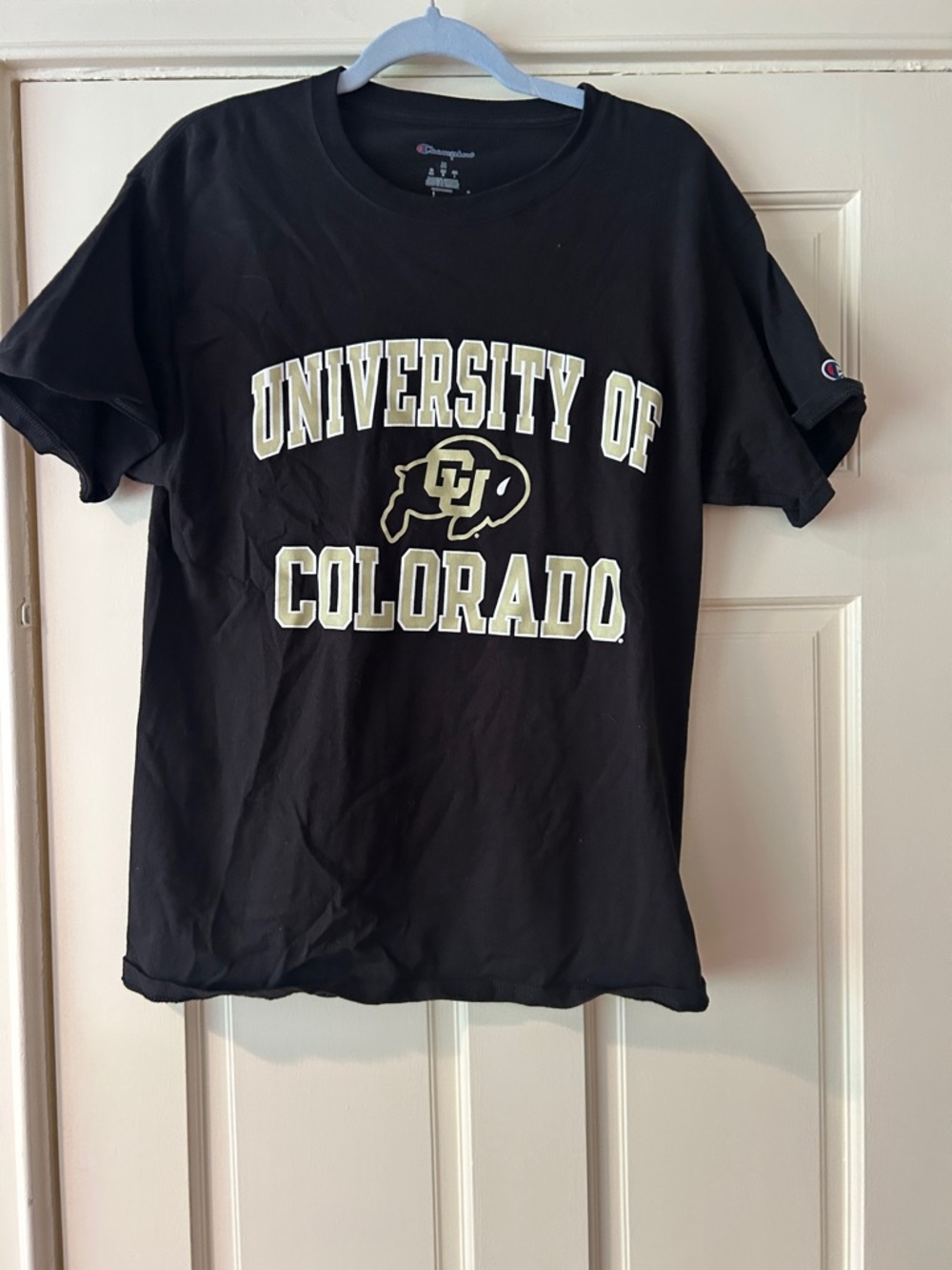 Champion Black University of Colorado Graphic Tee with Gold and White Print